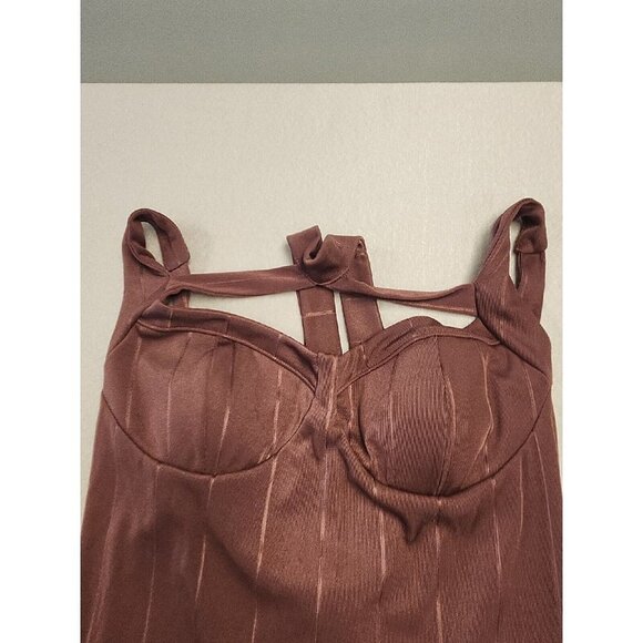 Charlotte Russe High Neck Sleeveless Maxi Dress Mauve Sz XL New - Picture 2 of 8